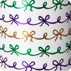 Mardi Gras Bows Skinny Can Cooler 12oz