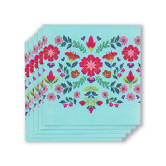 Flora Azul Cocktail Napkins